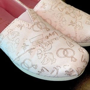 TOM'S Pink Wedding Day Print - Wedding Shoes only worn once! 👰🏼‍♀️